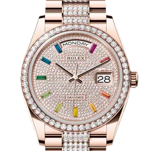 【2025年10月】ロレックス デイデイト 128235 エバーローズゴールド 36mm パヴェダイヤ 新品