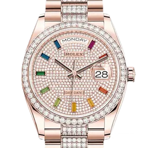 【2024年12月】ロレックス デイデイト 128345RBR エバーローズゴールド 36mm パヴェダイヤ 未使用品