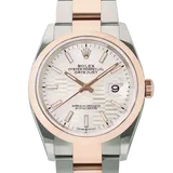 ロレックス デイトジャスト 126201 シルバーフルーテッドモチーフ ステンレススチール+エバーローズゴールド 36mm