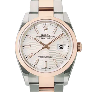 【2023年05月】ロレックス デイトジャスト 126201 ステンレススチール+エバーローズゴールド 36mm シルバーフルーテッドモチーフ 未使用品