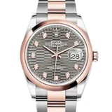 ロレックス デイトジャスト 126201 フルーテッドモチーフスレート ステンレススチール+エバーローズゴールド 36mm