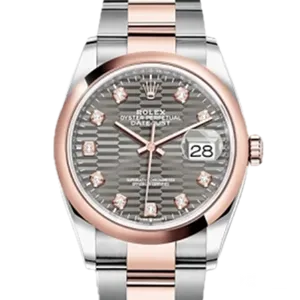 【2025年01月】ロレックス デイトジャスト 126201 ステンレススチール+エバーローズゴールド 36mm フルーテッドモチーフスレート 新品