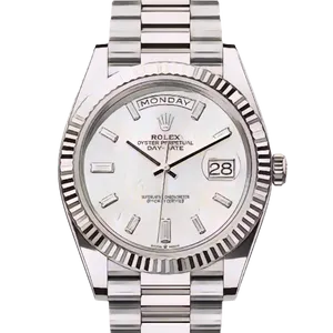 【2025年09月】ロレックス デイデイトダイヤ入り 228236 プラチナ 40mm ホワイトマザーオブパール 未使用品