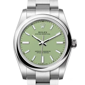 【2025年08月】ロレックス オイスターパーペチュアル 124200 ステンレススチール 34mm ピスタチオグリーン 未使用品