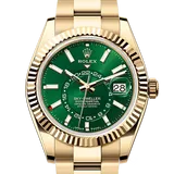 ロレックス スカイドゥエラー 336938 ブライトグリーン イエローゴールド 42mm