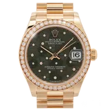 ロレックス デイトジャスト 278288RBR オリーブグリーンフローラルモチーフ イエローゴールド 31mm