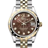 ロレックス デイトジャスト 278343RBR ブラックマザーオブパール	 ステンレススチール+イエローゴールド 31mm