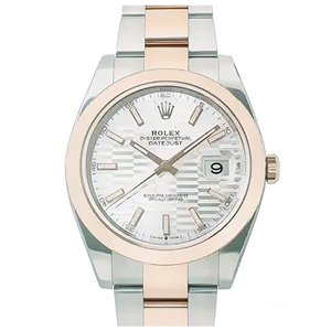 【2025年02月】ロレックス デイトジャスト 126301 ステンレススチール+エバーローズゴールド 41mm シルバーフルーテッドモチーフ 未使用品