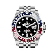 126710BLRO ブラック ステンレススチール ジュビリーブレス 赤青ベゼル