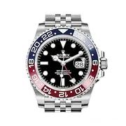 126710BLRO ブラック ステンレススチール ジュビリーブレス 赤青ベゼル