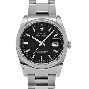 【2024年03月】ロレックス デイトジャスト 116200 ステンレススチール 36mm ブラック 中古品