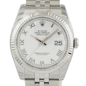 【2025年02月】ロレックス デイトジャスト 116234 ステンレススチール+ホワイトゴールド 36mm ホワイト 中古品