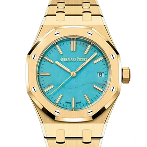 【2025年07月】オーデマピゲ ロイヤルオーク 15550BA.OO.1356BA.01 イエローゴールド 37mm ターコイズ 中古美品