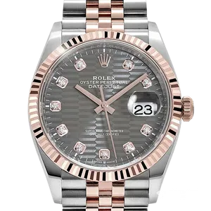 【2023年05月】ロレックス デイトジャスト 126231G ステンレススチール+エバーローズゴールド 36mm フルーテッドモチーフ スレート 新品