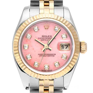 【2024年05月】ロレックス デイトジャスト 179173 ステンレススチール+イエローゴールド 26mm オパールピンク 中古品