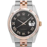 ロレックス デイトジャスト 116231 ブラック ステンレススチール+エバーローズゴールド 36mm