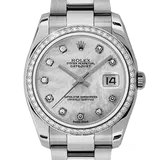 ロレックス デイトジャスト 116244 ホワイトシェル ステンレススチール+ホワイトゴールド 36mm