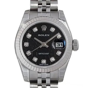 【2023年05月】ロレックス デイトジャスト 179174G ステンレススチール+ホワイトゴールド 26mm ブラックコンピューター 中古品
