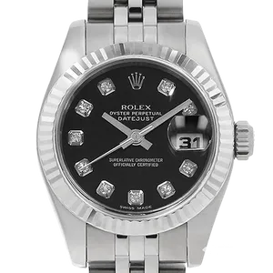 【2025年12月】ロレックス デイトジャスト 179174G ステンレススチール 26mm ブラック 中古品