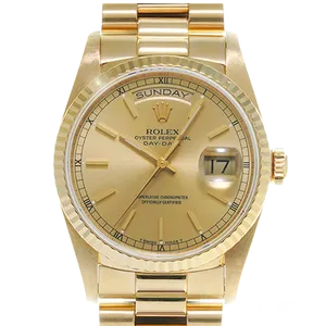 【2023年02月】ロレックス デイデイト 18238 イエローゴールド 36mm シャンパン 中古美品