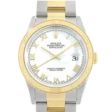 ロレックス デイトジャスト 16263 ホワイト ステンレススチール+イエローゴールド 36mm