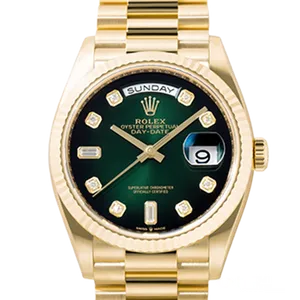 【2025年02月】ロレックス デイデイト 128238A イエローゴールド 36mm グリーン 未使用品