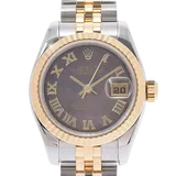 ロレックス デイトジャスト 179173NR ブラックシェル ステンレススチール+エバーローズゴールド 26mm