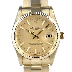 【2022年11月】ロレックス オイスターパーペチュアルデイト 15038 イエローゴールド 34mm ゴールド 中古品