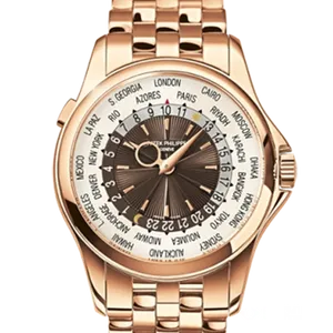 【2022年08月】パテックフィリップ コンプリケーションワールドタイム 5130_1R-011 ピンクゴールド 39.5mm シルバー 中古品