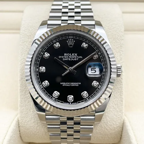 126334G ブラック 10Pダイヤ ジュビリーブレス
