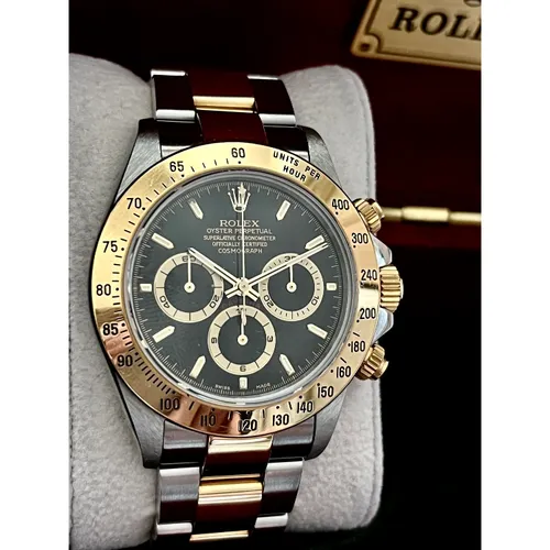 16523 ブラック ステンレススチール+イエローゴールド オイスターブレス