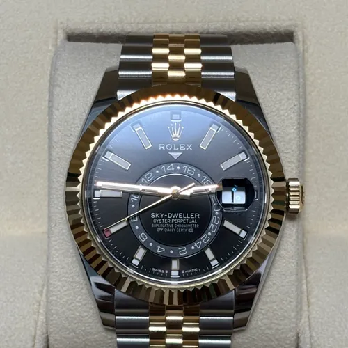 336933 ブライトブラック ステンレススチール+イエローゴールド ジュビリーブレス