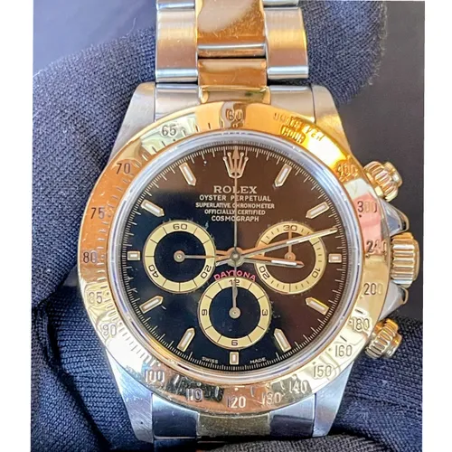 16523 ブラック ステンレススチール+イエローゴールド オイスターブレス