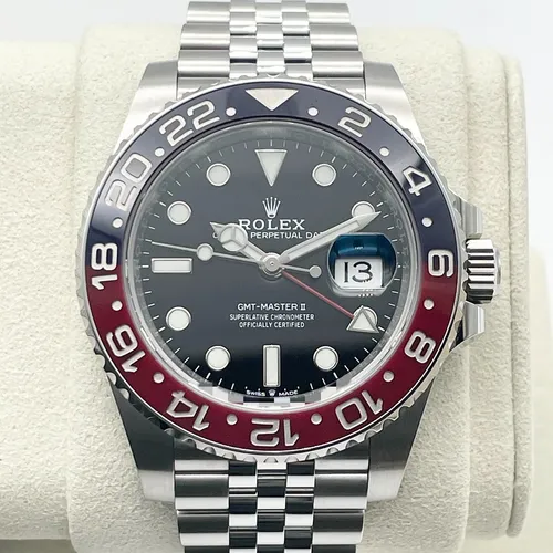 126710BLRO ブラック ステンレススチール ジュビリーブレス 赤青ベゼル