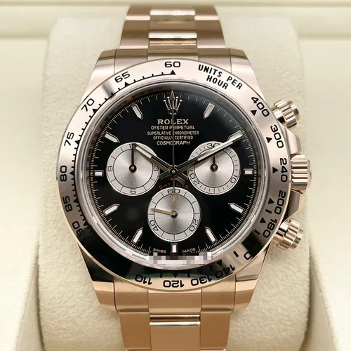 126505 ブライトブラック・サンダスト エバーローズゴールド オイスターブレスレット 