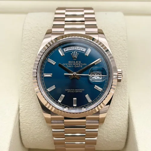 128235 ブルーグリーン 10Pダイヤ プレジデントブレスレット 