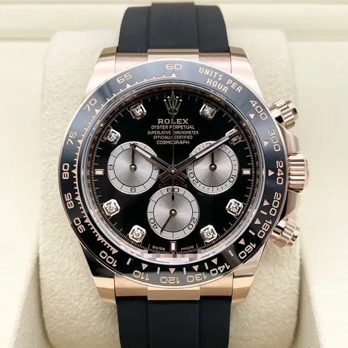 126515LNG 8Pダイヤ ブライトブラック・サンダスト オイスターフレックスブレスレット 