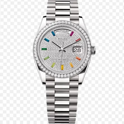 128349RBR パヴェダイヤモンド入り ダイヤベゼル プレジデントブレスレット 