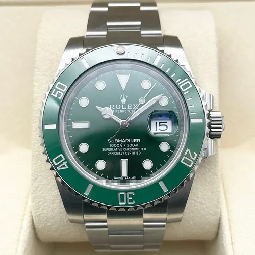 116610LV グリーン  ステンレススチール オイスターブレス