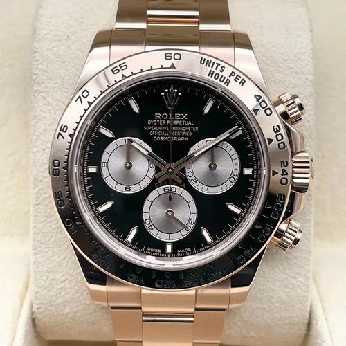 126505 ブライトブラック・サンダスト エバーローズゴールド オイスターブレスレット 