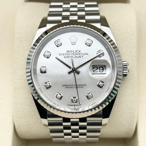 126234NG ホワイトシェル 10P ステンレススチール+ホワイトゴールド ジュビリーブレス