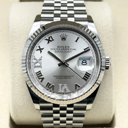 126234 シルバーローマ VI IXダイヤ ジュビリーブレス