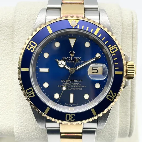 16613 ブルー ステンレススチール+イエローゴールド ブルー