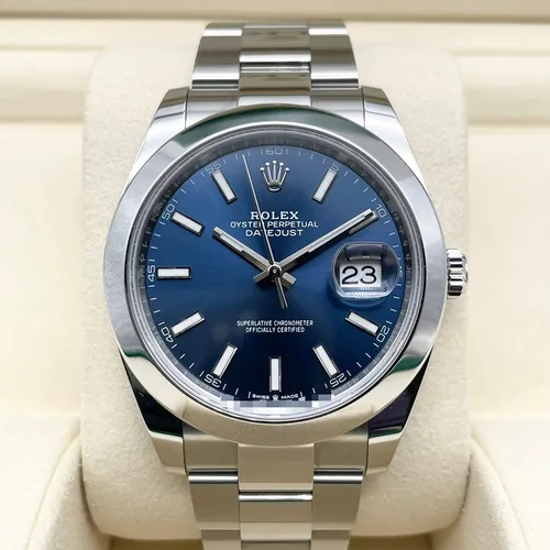 126300 ブライトブルー スムースベゼル オイスターブレス