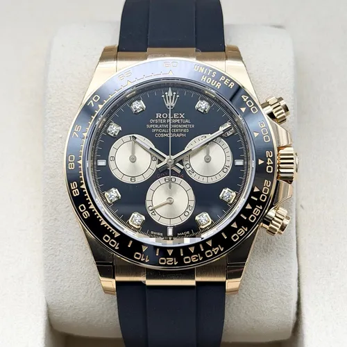 126518LN ダイヤモンド入りブライトブラック＆ゴールデン オイスターフレックスブレスレット