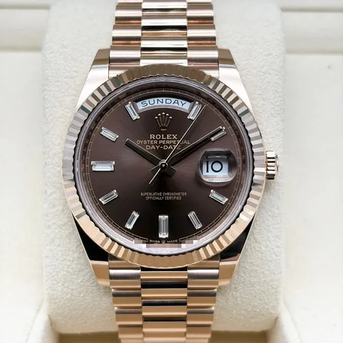 228235 チョコレート 10Pダイヤ プレジデントブレスレット 