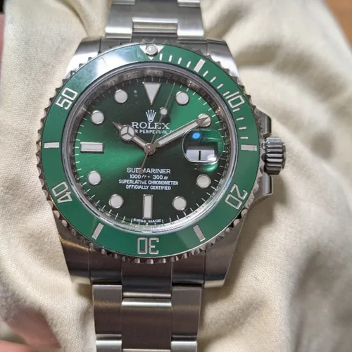 116610LV グリーン  ステンレススチール オイスターブレス