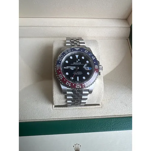 126710BLRO ブラック ステンレススチール ジュビリーブレス 赤青ベゼル