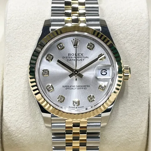 278273G シルバー 10Pダイヤ ジュビリーブレス