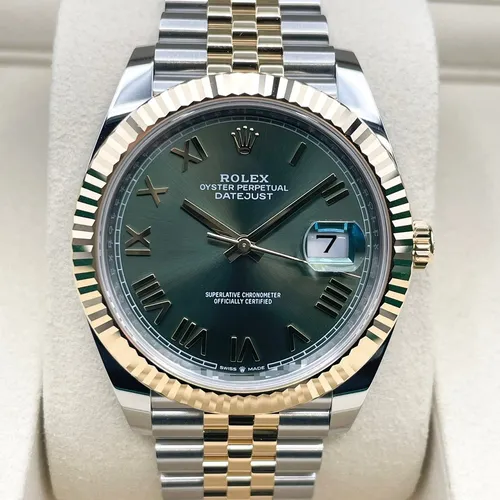 126333 オリーブグリーン ステンレススチール+イエローゴールド41mm 